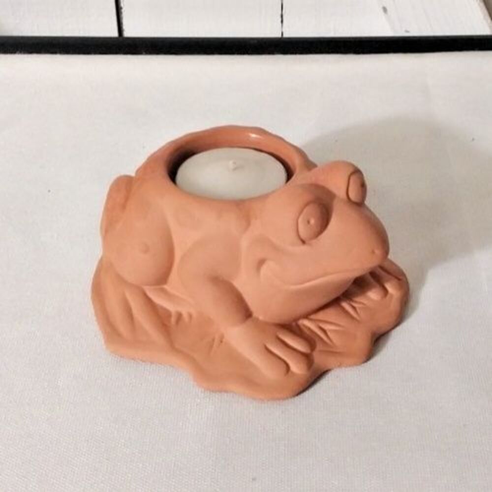 Partylite Terra Cotta Frog/Toad Tea Light Candle Holder